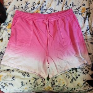 Zenana Outfitters Pink and White Athletic Shorts